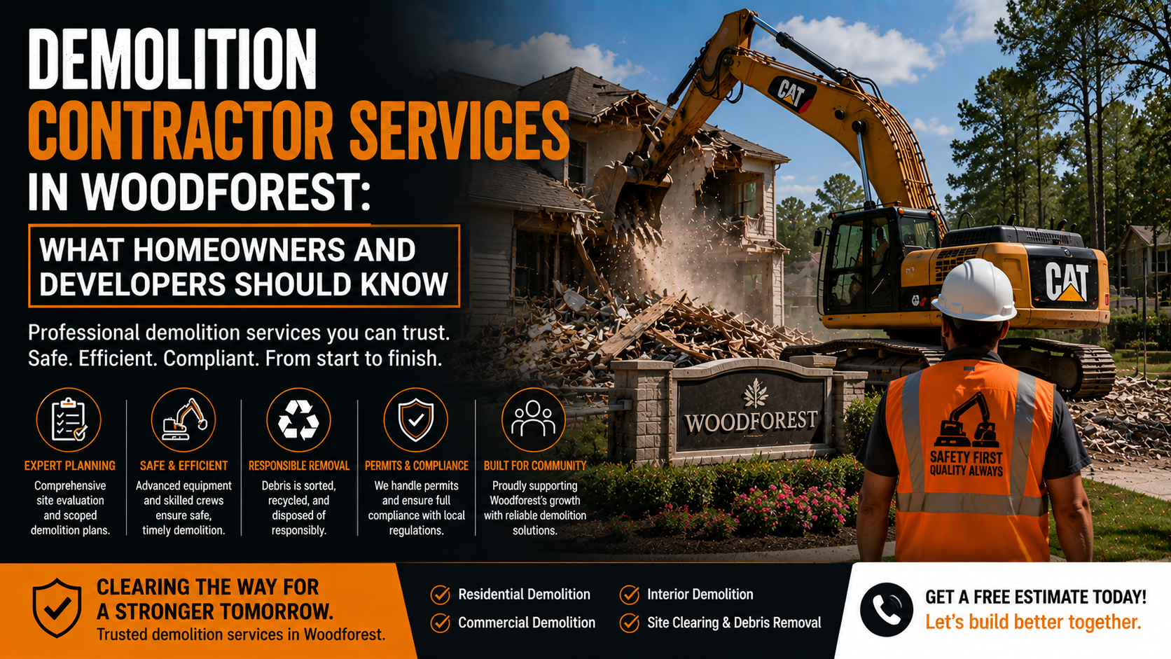 Demolition Contractor Services in Woodforest: What Homeowners and Developers Should Know